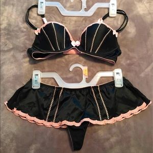 Victoria’s Secret Lingerie Push Up Bra 36B and Tap Pants M Set
